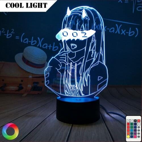 Anime 3d Lamp Zero Two Figure Nightlight Kids Child Girls Bedroom Decor Light Manga Night Light Lamp Darling love