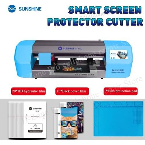 SS-890C Sunshine Auto Film cutting machine mobile phone tablet front glass back cover protect film cut tool protective tape Gift