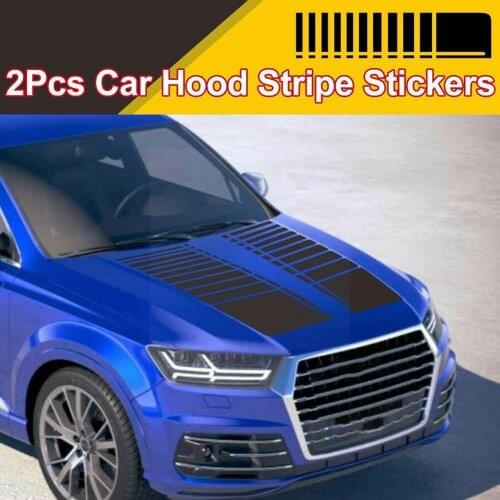 Car Decals Hood Stripe Gradient Racing Graphic PVC Black Yellow Stickers DIY Universal Red White Car Car Stickers Blue D5R9