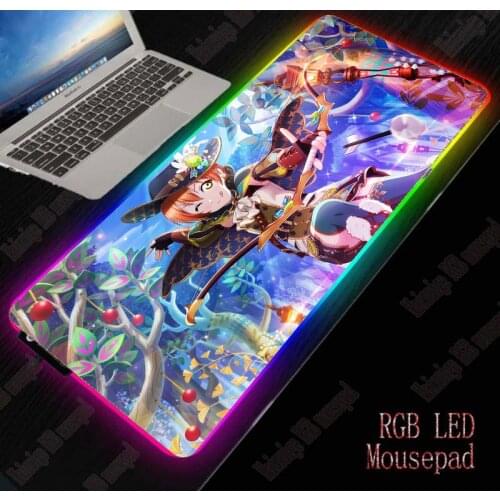 Mairuige 40*90cm Anime Girl Large RGB Non-slip LED Mouse Pad Gaming Accessories Laptop PC Mousepad XXL Keyboard Desk Mat