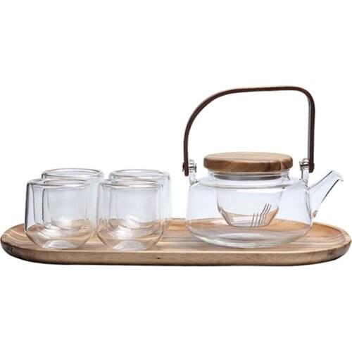 Tea Set Gift Making Tea Transparent Flower Teapot With Tea Cups