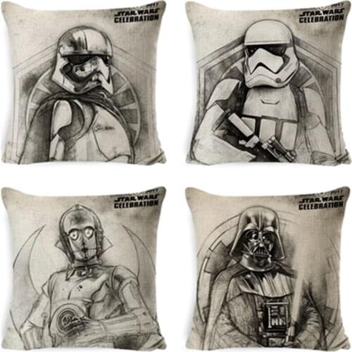 Robot Series Cushion Cover Anime Pillowcase Captain Spider Steel Cushion Cover New Linen Sketch Pillowcase