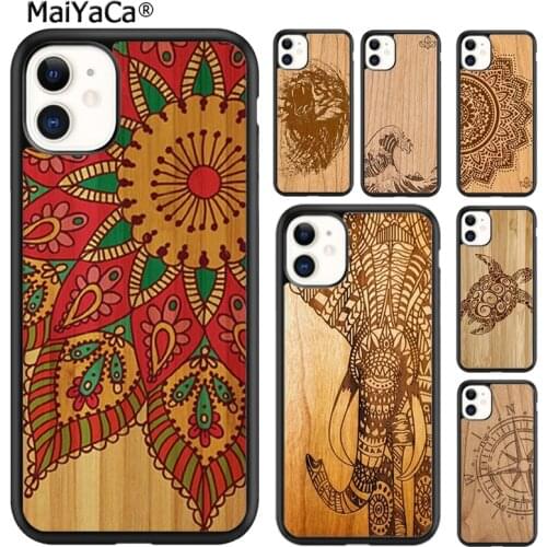 MaiYaCa Natural Bamboo Wood Phone Case Cover For iPhone 5s SE 6 6s 7 8 plus X XR XS 11 12 pro max Samsung Galaxy S8 S9 S10 shell