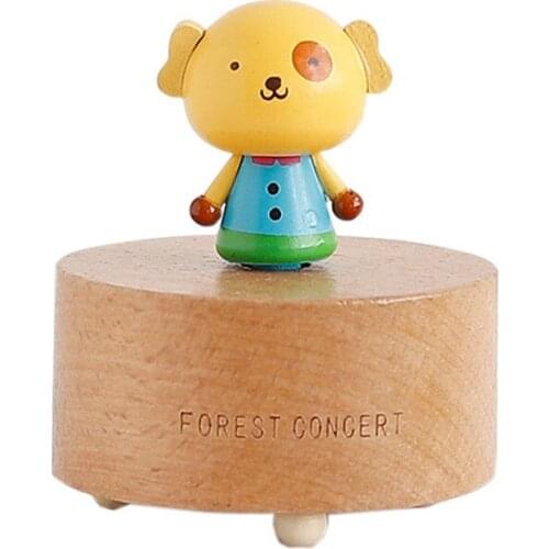 Mini Wooden Music Box Mechanism Hand-operated Beech Carved Flamingo Graphics Musical Gift Pefect For The Children No Batter