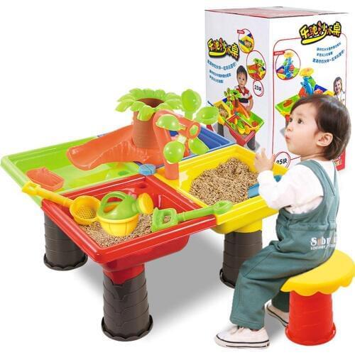 Kids Sand Pit Set Beach Sandpit Table Water Outdoor Garden Play Spade Tool Toy Play Home Beach Table Toys