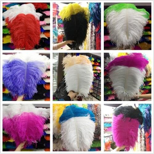 Hot 50pcs 50-55 CM/20-22 Inches Natural "Thick Stem" Male Ostrich Feathers Plumes Party Home Wedding Craft Making Decoration