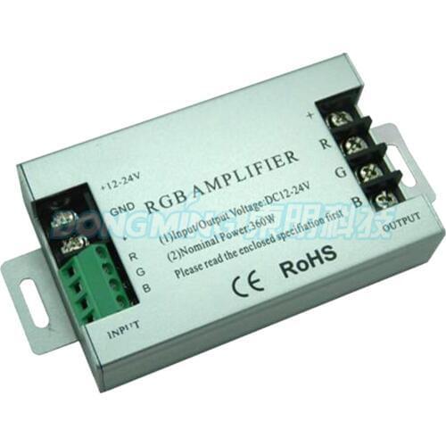 RGB Amplifier controller 360W Al material cover 10A LED rgb controller enlarge signal rgb led strip amplifier free shipping