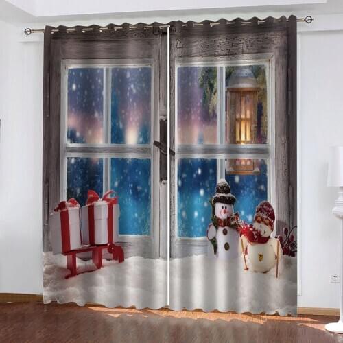 Beautiful Photo Fashion Customized 3D Curtains christmas curtains Thick shading soundproof windproof curtain
