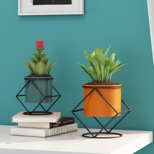 Indoor Desktop Flower Pot Nordic Simplicity Plant Pot Creative Living Room Decorative Flower Pots Mini Plant Flower Stand Shelf