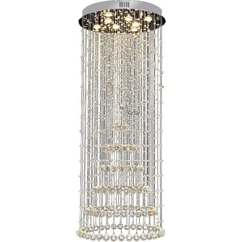 Stair K9 Crystal Chandelier LED Spiral Lightings Modern Living Room Lights Lustre K9 Crystal Suspension Chandelier Light