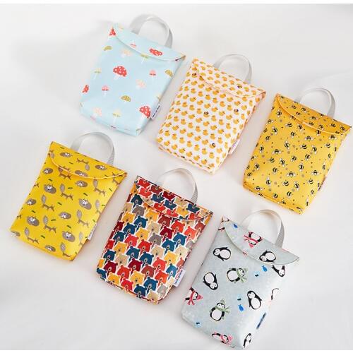 Multifunctional Baby Diaper Caddy Organizer Reusable Waterproof Fashion Prints Wet/Dry Bag Mummy Storage Bag Travel Nappy Bag