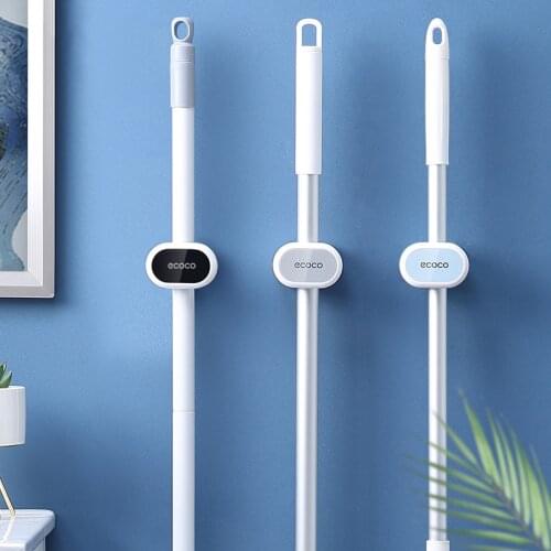 Wall Mounted Mop Broom Holder Household Adhesive Storage Broom Hanger Mop Hook Racks Kitchen Bathroom Organizer
