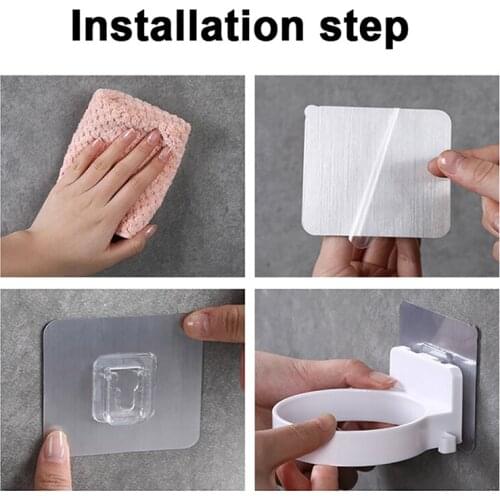 1pc Wall-mounted Hair Dryer Holder Plastic Bathroom Shelf Storage Hairdryer Holder Rack