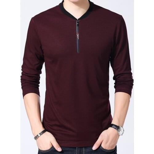 New Arrival High Quality 2018 Spring Men Business Casual Slim T Shirt Male Classic Long sleeve Top shirts Clothing men 9301