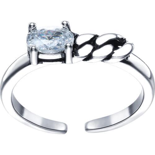 NEW Womens Rings White Filled Oval CZ zircon Jewelry Anti Open Wedding Engagement Ring Adjustable Size for women