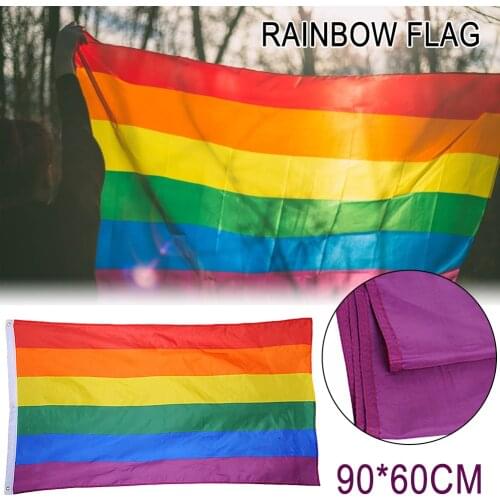 90x60cm Wholesale Polyester homosexual Philadelphia Philly LGBT Gay Pride Rainbow Flag for Home Decoration Men Women Parade
