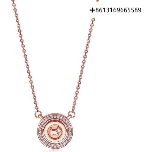 Fashion boutique 925 silver rotating puppy necklace female jewelry simple fashion temperament collarbone chain female new trend
