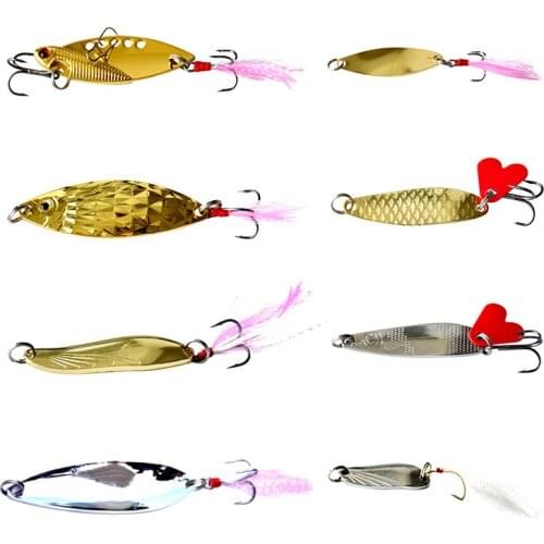 Luya Bait 9 Piece Sequin Set Freshwater Seawater Fake Bait Alice Mouth Metal Sheet Iron Plate Fake Bait Fishing Lure Set