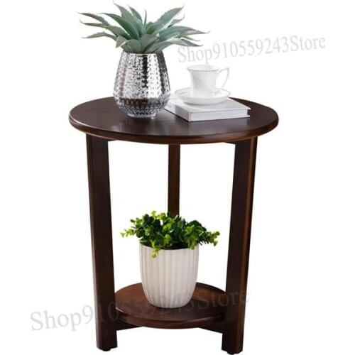 Simple Small Round Table, All Solid Wood Side Table, Nordic Sofa, Small Round Table, Modern Seating Area, Home Leisure Small Cof