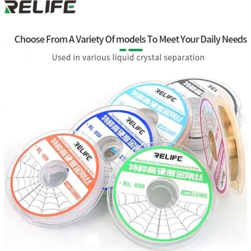 RELIFE RL-059 Special High Hardness Diamond Wire cutting rope for touch screen lcd separating Alloy Gold Molybdenum Wire