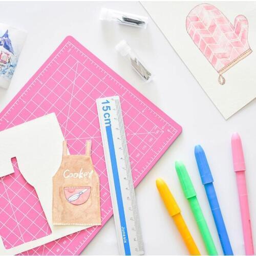 Hand Account Artist Pen Knife A5 Cutting Pad Set Engraving Pen Knife Aluminum Rule 3 PCS/Set