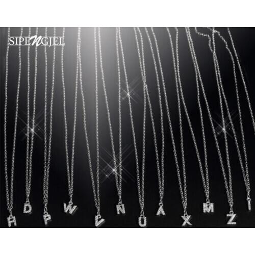 Trendy cubic zirconia letter necklace for women