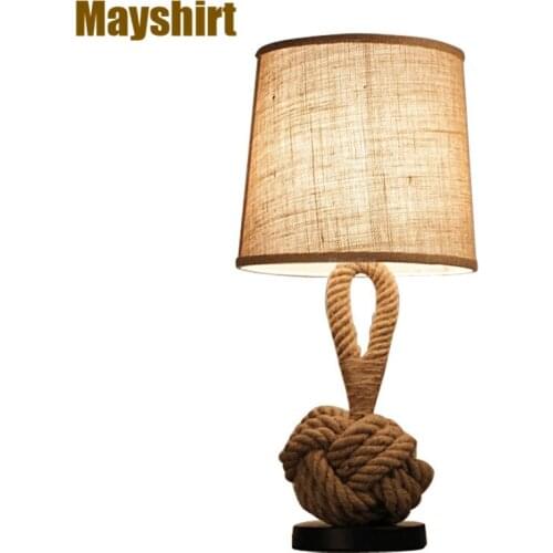 Modern Hemp Rope Table Lamps for Living Room Fabric Desk Lamp Bedroom Bedside Led Stand Light Fixtures Office Study Home Decor