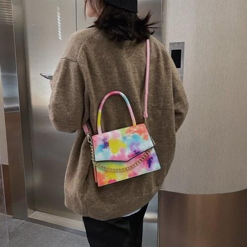 Crossbody Bags for Women Ladies Shoulder Bag Personality contrast Female Bag Smudge gradient Small Square Bag purse and handbags