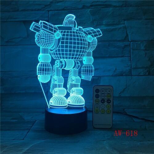 7 Colors Light Night light 3D LED Mix Robert Lamp for Children Baby Sleep Light Boy Gift Cartoon Kid Base Light Dropship AW-618