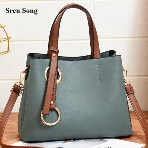 Women Bag Vintage Casual Tote Top-Handle Women Messenger Bags Shoulder Student Handbag Purse Wallet Leather 2020 New Bag