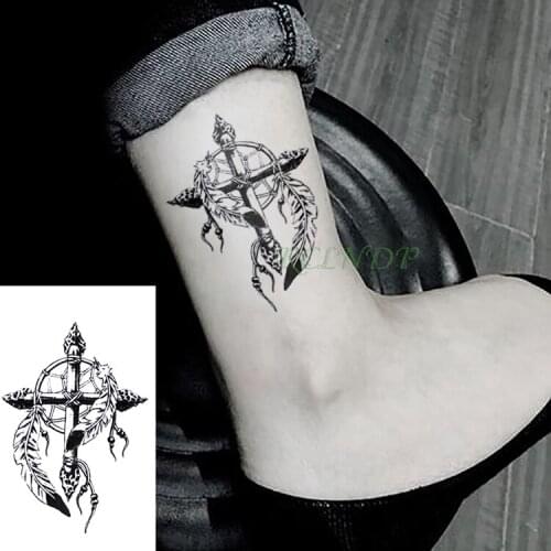 Waterproof Temporary Tattoo Sticker Dreamcatcher Fake Tatto Cross Flash Tatoo Tatouage Wrist Foot Hand Arm For Girl Women Men