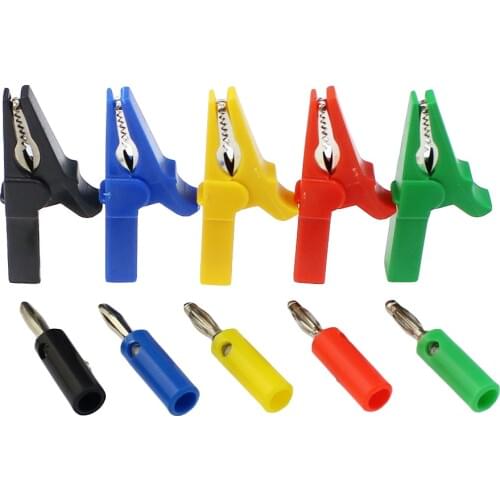 55MM Alligator clip + BANANA PLUG, test probe with 4mm Banana Plug Cable Clips