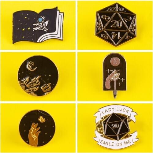 Stars Moon Pin Badge On Clothes Space Sky Lapel Pin Bags Badge Gifts Magic Metal Badges For Clothes t-Shirt Brooch Paired Jewelr