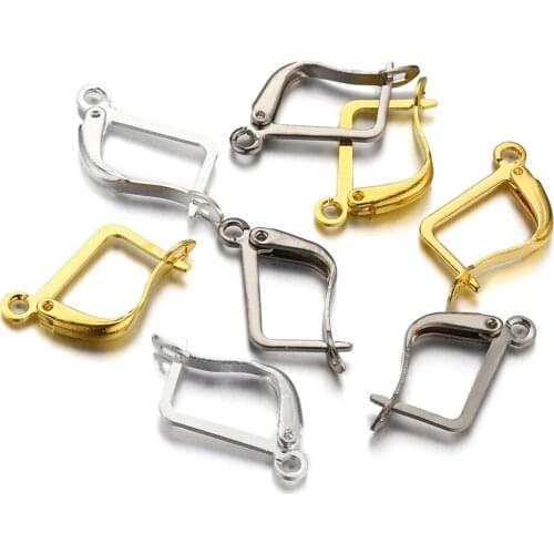 50pcs 30pcs 20pcs 10pcs French Earring Hooks Gold Color Lever Back Open Loop Setting for DIY Earring Clips Clasp Jewelry Making