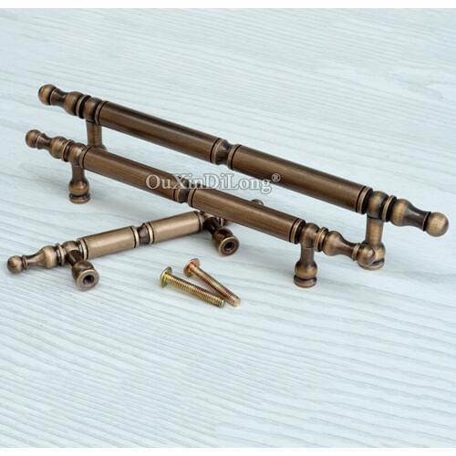 European Antique 10PCS Pure Brass Kitchen Cabinet Door Handles Cupboard Wardrobe Drawer Cabinet Pulls Handles and Knobs