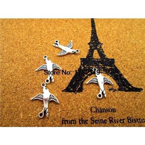 20pcs swallow Charms--antique silver swallow charms connectors ,antique silver jewelry findings 20x17mm