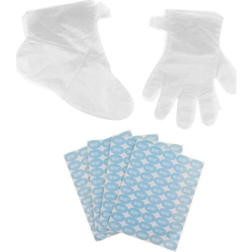 Lots 200 Disposable Hand Foot Care Liners Plastic Clear Glove Paraffin Wax Bags