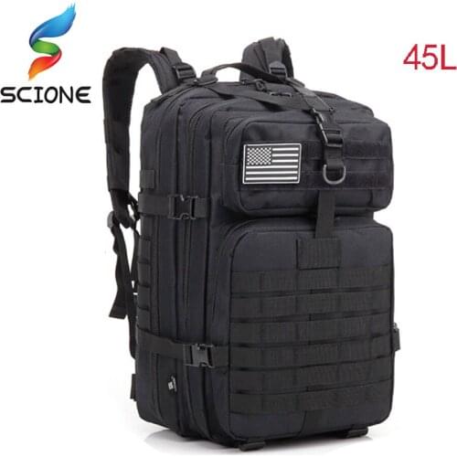 45L Military Tactical Assault Pack Backpack Army Molle Waterproof Bag Rucksack For Outdoor Hiking Camping Climbing XA154Y