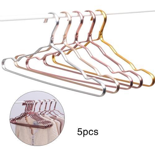 5 Pcs New Thicker Aluminum Alloy Drying Racks Home Seamless Hanger Non-Slip Clothing Hanger Anti-Rust Windproof Clothes Rack