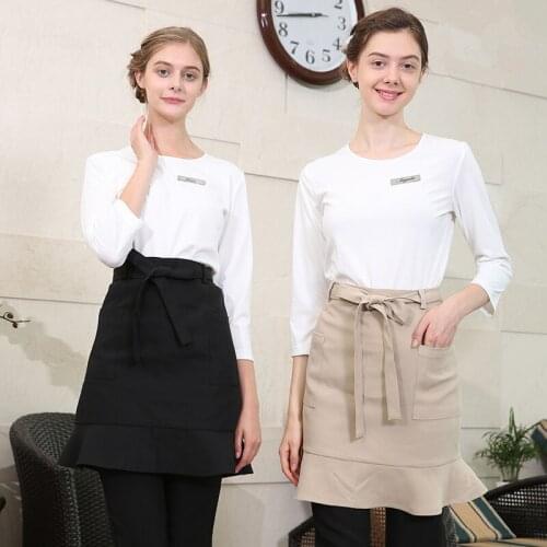 Free Shipping 2020 Beauty Salon SPA Uniform Set Womens Nail Workers 3 Piece Set (Top+Apron+Pants) Hotel Waitress Workwear Sales