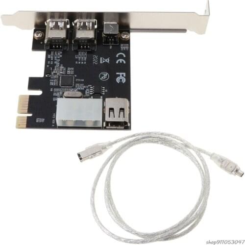 Free Shipping PCI-e 1X IEEE 1394A 4 Port(3+1) Firewire Card Adapter 6-4 Pin Cable For Desktop PC ju7 21 Wholesales
