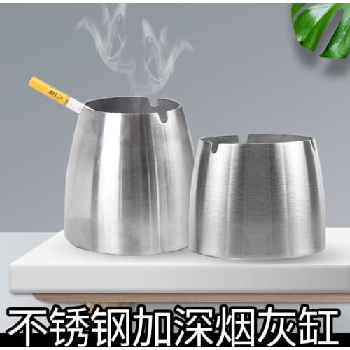 Large Size Stainless Steel Windproof Ashtray Smoke Tobacco Ash Holder Container for Home Office Car Supplies Best Gifts
