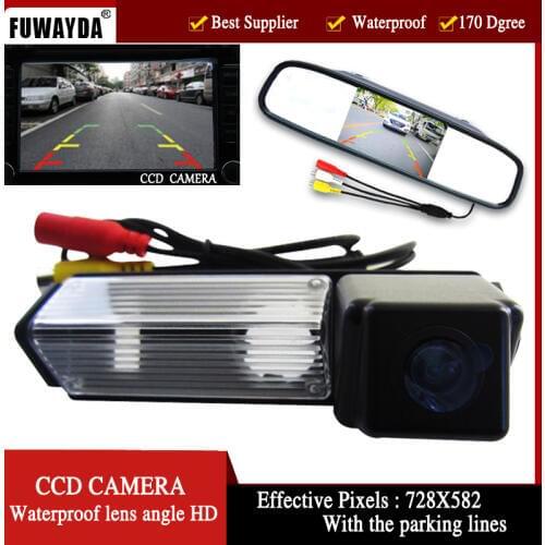 FUWAYDA Color Car Rear View Camera for Mitsubishi Challenger Grandis Nativa Pajero Sport,4.3 Inch Rear view Mirror Monitor