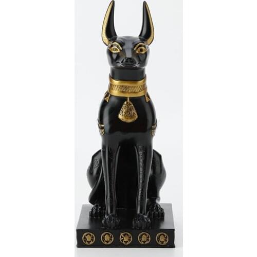 EGYPTIAN MYTHOLOGY DEATH ANUBIS CANIS SPP RESIN ART&CRAFT STATUE CREATIVE LIVING ROOM ENTRYWAY ART DECORATIONS X3676