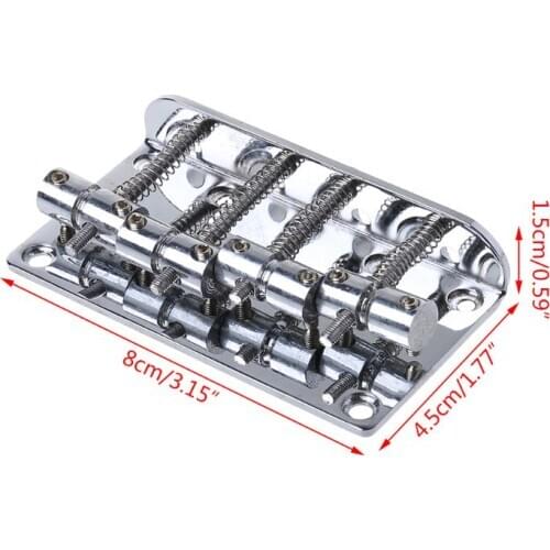 Guitar Part Chrome Bridge Plate For Jazz Bass Guitar + 5 Screws + Wrench L9BD