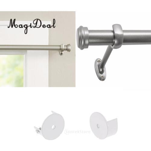 MagiDeal 2pcs Metal Window Curtain Rod Ends Set Curtain Rod Cap Drape Pole Finials Head Parts 29mm Openning
