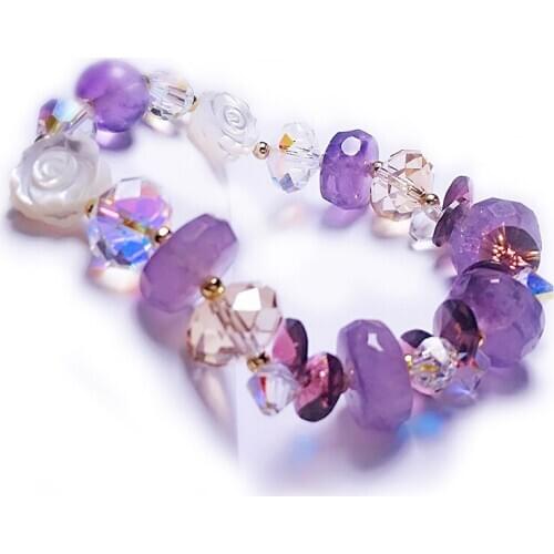 Crystal Korean version simple personality Sen is Austrian Crystal girlfriend birthday gift Fashion Bracelet girl