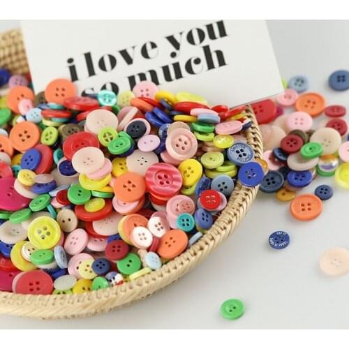 HENGC Round Resin Sewing Buttons Children Scrapbooking Cartoon Color For DIY Clothes Dolls Crafts Garment Accessories Wholesale