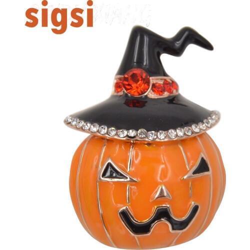 Fashion customized jewelry enamel pumpkin brooch pin for halloween party