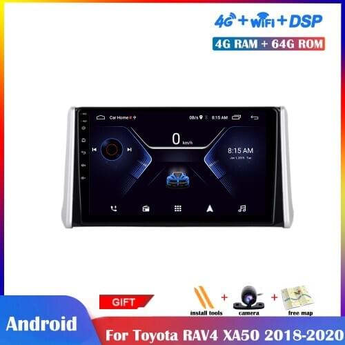 10.1 inch IPS Screen Android Multimedia Player For Toyota RAV4 XA50 2018 2019 2020 Car Radio Stereo GPS Navigation Bluetooth